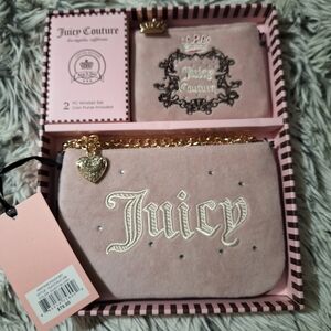 Juicy Couture Blush Pink Wristlet and Coin Purse Set